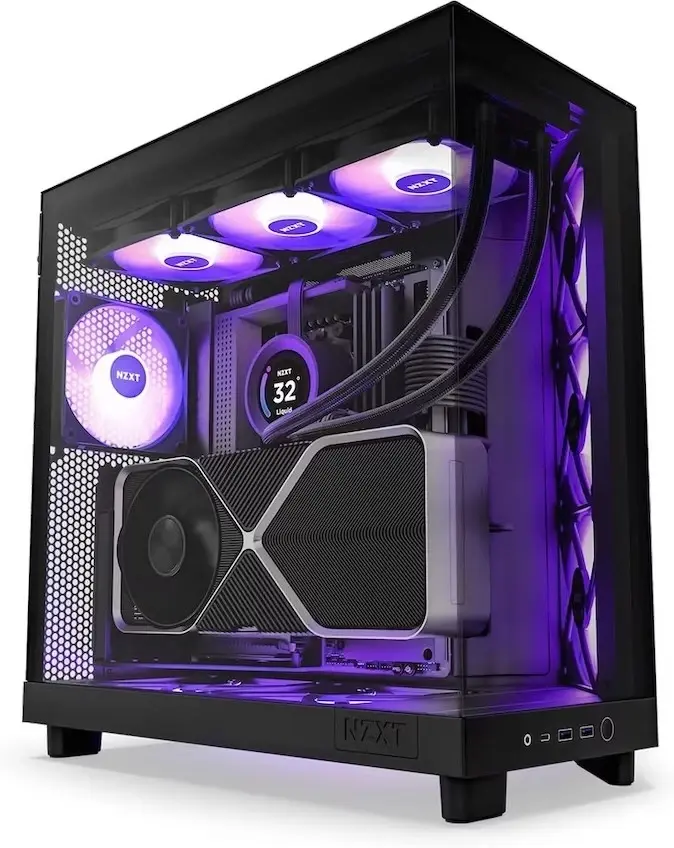 Modell 2 – Mid tower, härdat glas, RGB-fläktar, AIO-vätskekylning